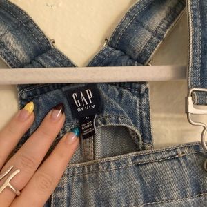 Distressed GAP Denim Overalls
